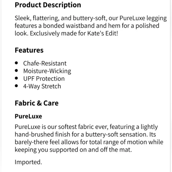 NWT Fabletics High-Waisted PureLuxe Minimal Legging NWT - Picture 3 of 5